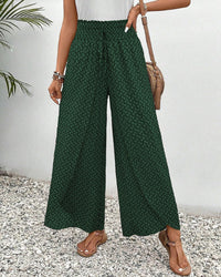 High-waisted women's trousers with geometric pattern – Sapphira