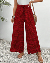 High-waisted women's trousers with geometric pattern – Sapphira