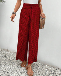 High-waisted women's trousers with geometric pattern – Sapphira