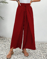 High-waisted women's trousers with geometric pattern – Sapphira