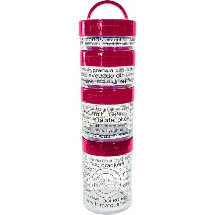 100-Calorie Snack Portion Control Containers - Stackable Set-Pink-State of Style