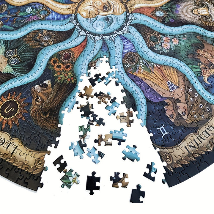 1000-Piece Round Zodiac Puzzle - ZodiacDreams-State of Style