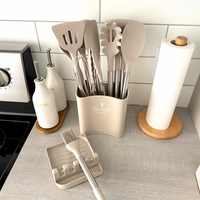 12-Piece Silicone Kitchen Utensil Set – Culinara Pro-Beige-State of Style