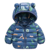 Children's waterproof rain jacket in a down style with cartoon design – Miro