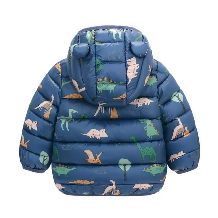 Children's waterproof rain jacket in a down style with cartoon design – Miro