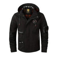 Men's outdoor jacket waterproof with hood & checked lining - Jorrit
