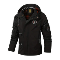 Men's outdoor jacket waterproof with hood & checked lining - Jorrit