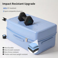 Airline-Approved 20" Carry-On Luggage with 3:7 Split & Triple-Layer PC Shell