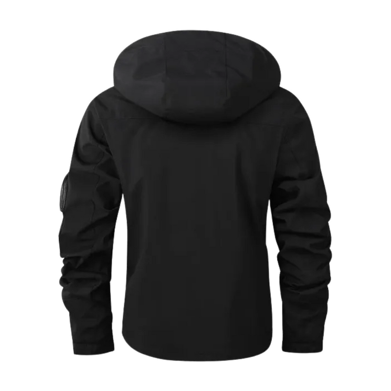 Men's outdoor jacket waterproof with hood & checked lining - Jorrit