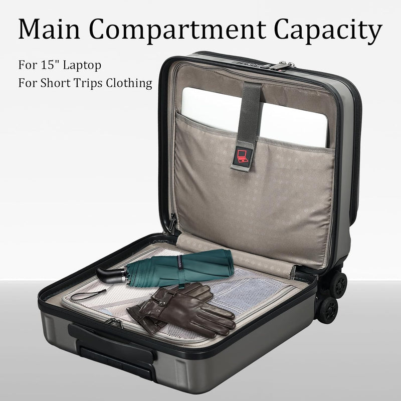 Compact 16-Inch Hardshell Carry-On with Laptop Compartments and TSA Lock