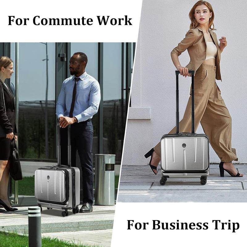 Compact 16-Inch Hardshell Carry-On with Laptop Compartments and TSA Lock