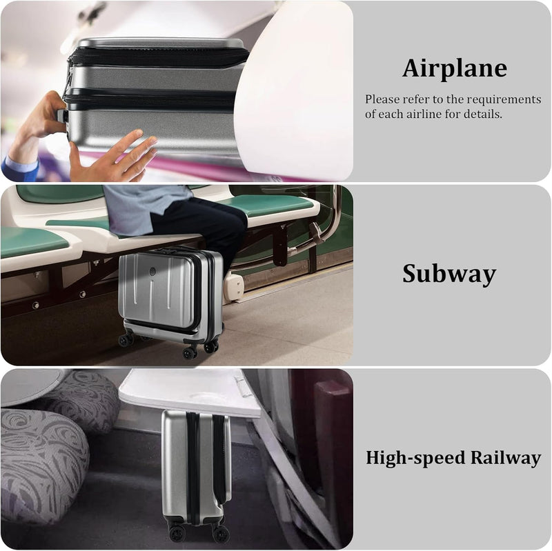 Compact 16-Inch Hardshell Carry-On with Laptop Compartments and TSA Lock