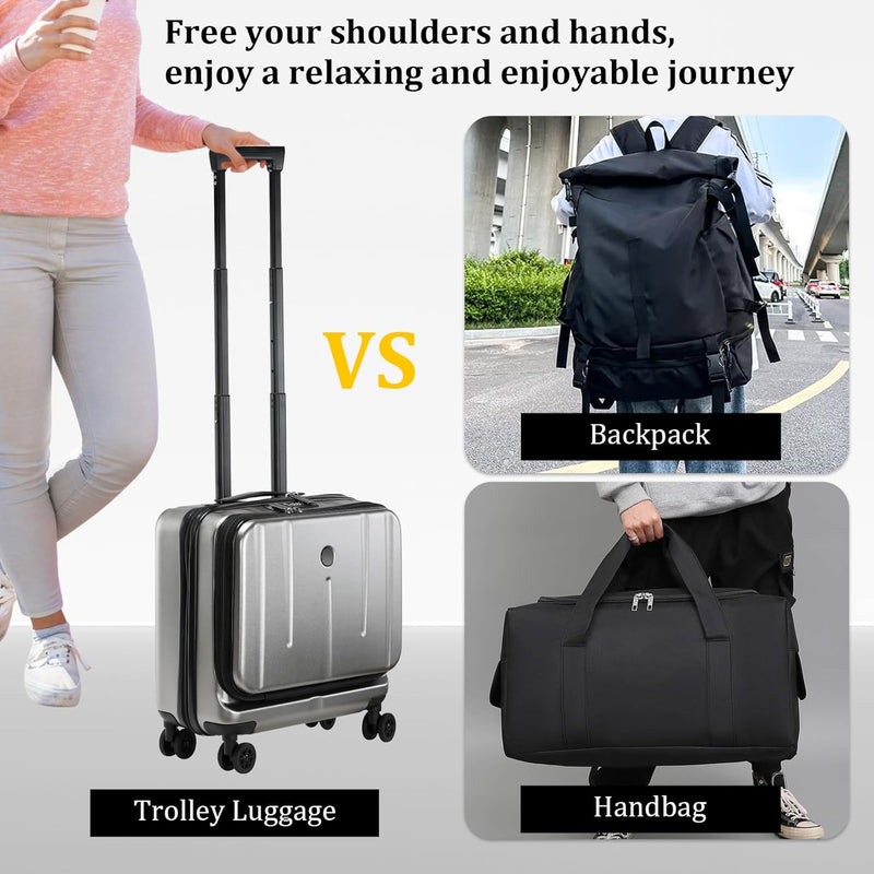 Compact 16-Inch Hardshell Carry-On with Laptop Compartments and TSA Lock