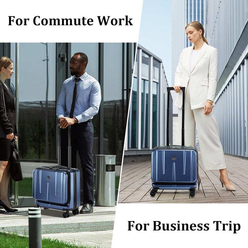 Compact 16-Inch Hardshell Carry-On with Laptop Compartments and TSA Lock