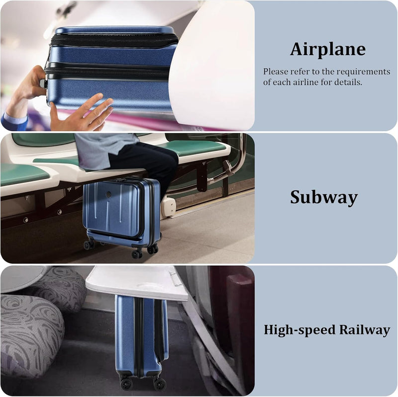 Compact 16-Inch Hardshell Carry-On with Laptop Compartments and TSA Lock