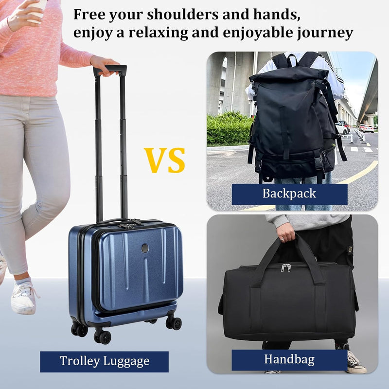 Compact 16-Inch Hardshell Carry-On with Laptop Compartments and TSA Lock