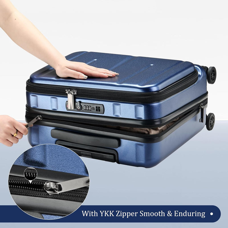 Compact 16-Inch Hardshell Carry-On with Laptop Compartments and TSA Lock