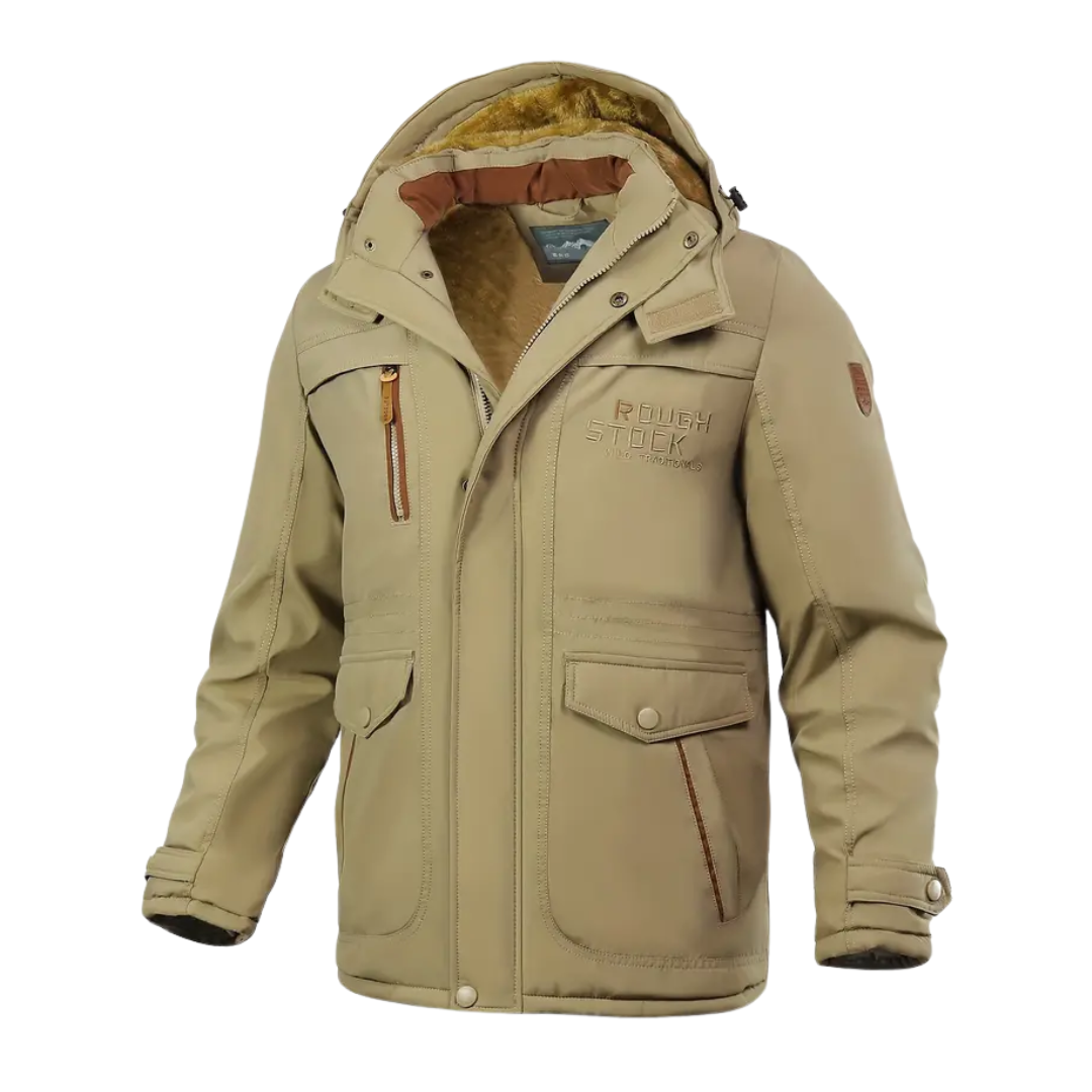 Men's winter jacket lined with plush & hood – Stellan
