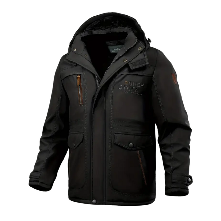 Men's winter jacket lined with plush & hood – Stellan