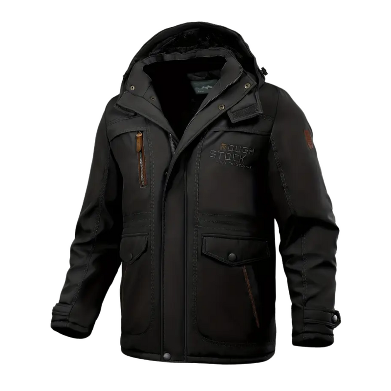 Men's winter jacket lined with plush & hood – Stellan