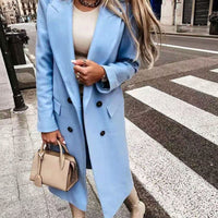 Long women's coat with button placket – Helena