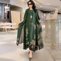Women's maxi dress with straight cut and long sleeves – Yara