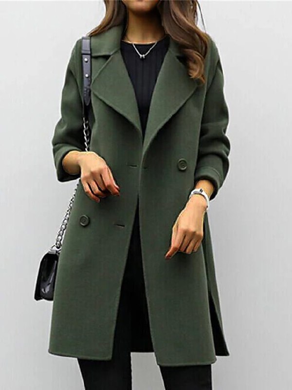 Ladies' wool coat tailored with high collar - Aurelia