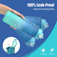 1L Large Capacity Leakproof Sports Water Bottle-Black White-State of Style