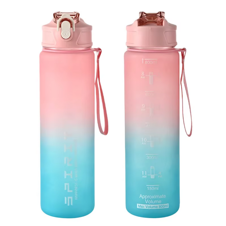 1L Large Capacity Leakproof Sports Water Bottle-Pink Green-State of Style