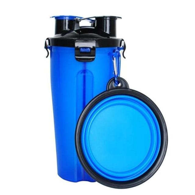 2-in-1 Travel Cup with Feeding Bowl - PawBuddy-Blue-State of Style