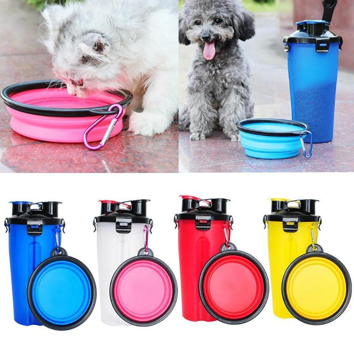 2-in-1 Travel Cup with Feeding Bowl - PawBuddy-Blue-State of Style