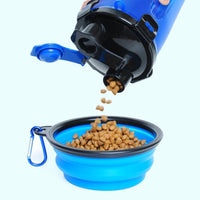 2-in-1 Travel Cup with Feeding Bowl - PawBuddy-Blue-State of Style