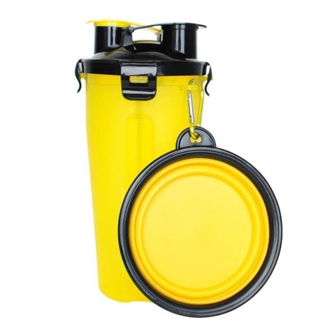 2-in-1 Travel Cup with Feeding Bowl - PawBuddy-Yellow-State of Style