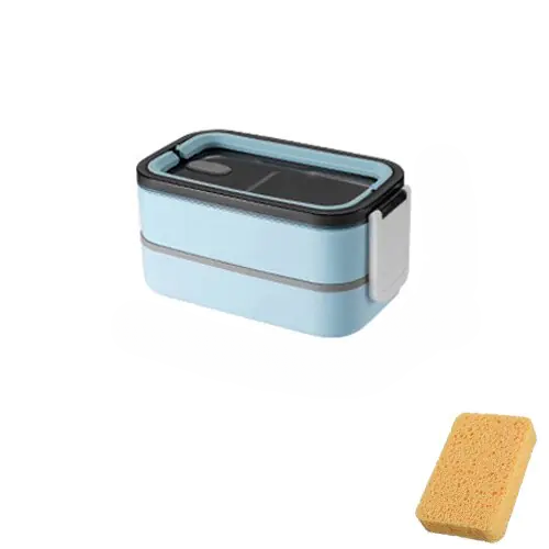 2-Layer Stainless Steel Bento Lunchbox - MealMate-Blue-State of Style