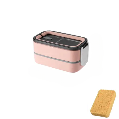 2-Layer Stainless Steel Bento Lunchbox - MealMate-Pink-State of Style