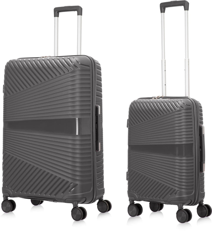 2-piece hard shell suitcase set – Valencia-Gray-2x S (39 L)-State of Style