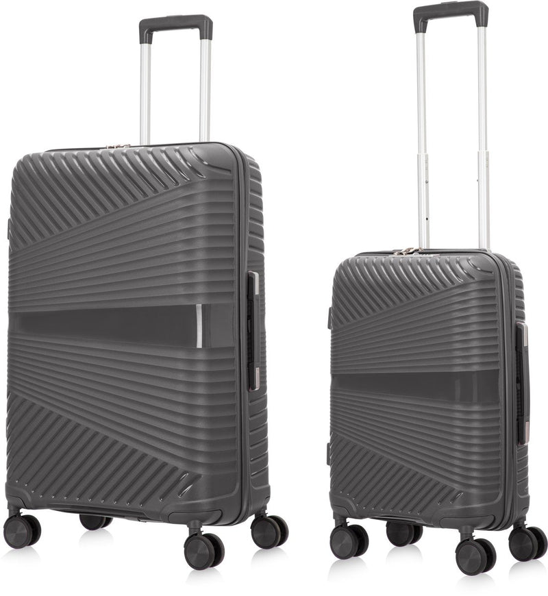 2-piece hard shell suitcase set – Valencia-Gray-2x S (39 L)-State of Style