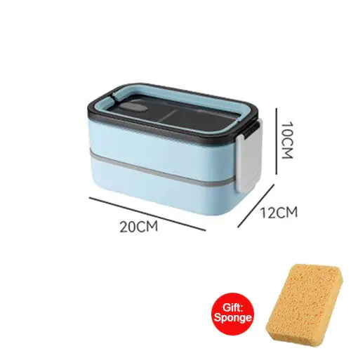 2-Tier Stainless Steel Bento Lunchbox - MealMate-Blue-State of Style