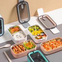 2-Tier Stainless Steel Bento Lunchbox - MealMate-White-State of Style