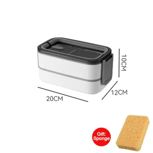 2-Tier Stainless Steel Bento Lunchbox - MealMate-White-State of Style