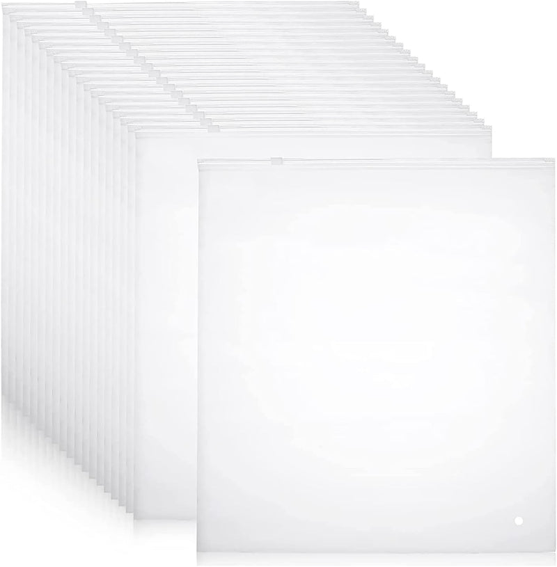 Multi-Purpose Frosted Zip Storage Bags – 20-Pack Plastic Garment Sleeves (Buy 2 Sets, Take 1 FREE)