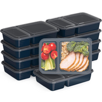 20-piece reusable 2-compartment food containers-Dark Blue-State of Style
