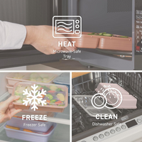 20-piece reusable 2-compartment food containers-Grey-State of Style