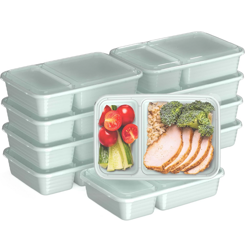 20-piece reusable 2-compartment food containers-Mint-State of Style