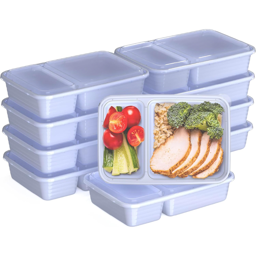 20-piece reusable 2-compartment food containers-Purple-State of Style