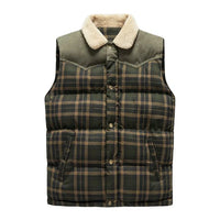 Men's Outdoor Gilet with Check Pattern & Stand Collar - Lennart