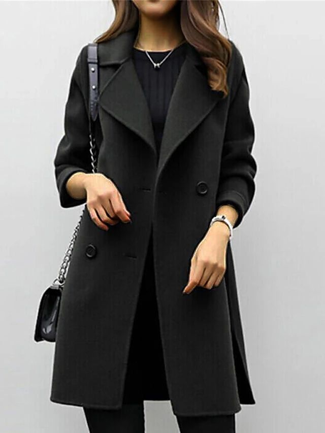 Ladies' wool coat tailored with high collar - Aurelia