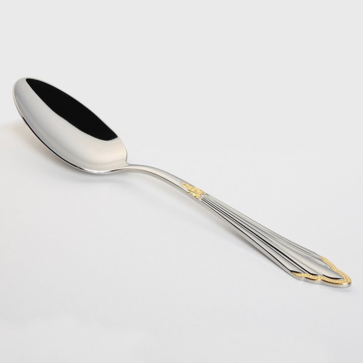 24- or 48-Piece Stainless Steel Cutlery Set with Gold Finish – GlowCut-24 Pieces-State of Style