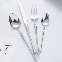 24-Piece Stainless Steel Cutlery Set – PureSet-Silver-State of Style