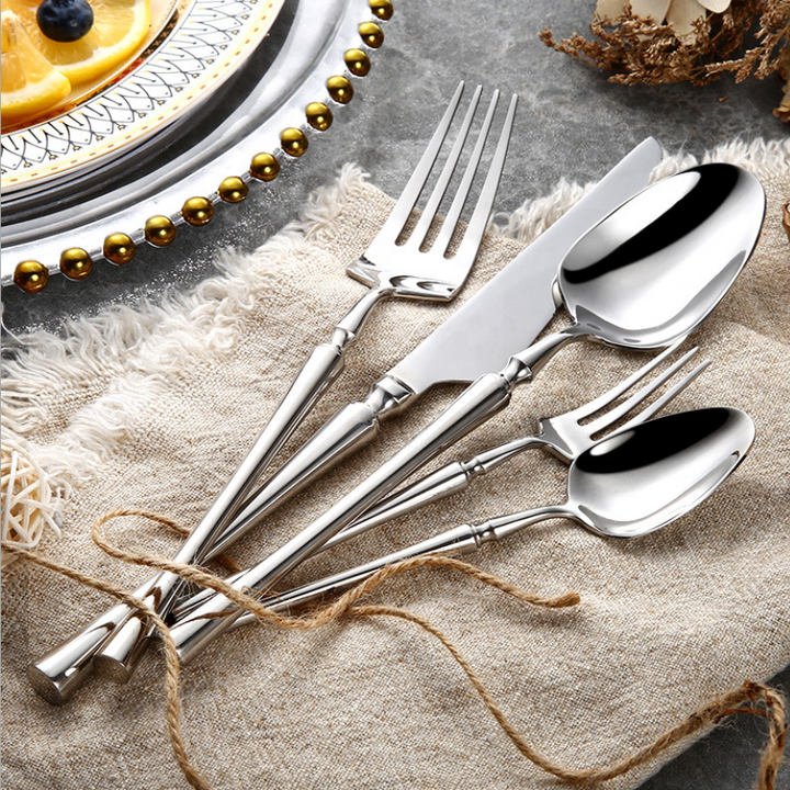 24-Piece Stainless Steel Cutlery Set – PureSet-Silver-State of Style